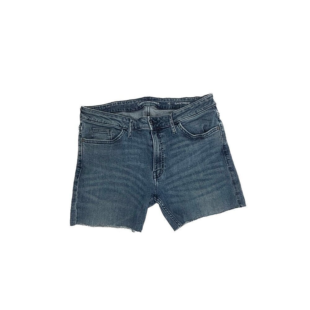 Calvin Klein Jeans Raw hem 4" Inseam Women's size 10 Blue Denim jeans Shorts‎